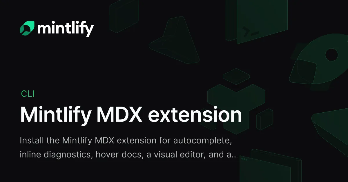 Mintlify MDX extension - Mintlify