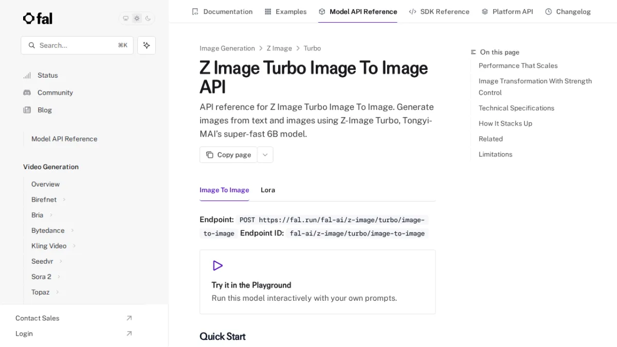 Z Image Turbo Image To Image API - fal