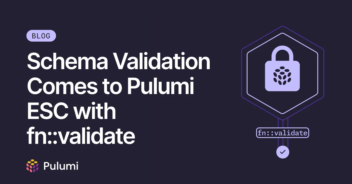 Schema Validation Comes to Pulumi ESC with fn::validate