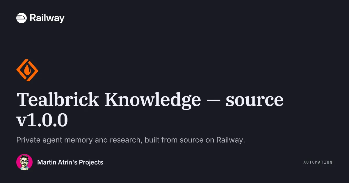Deploy & Host Tealbrick Knowledge