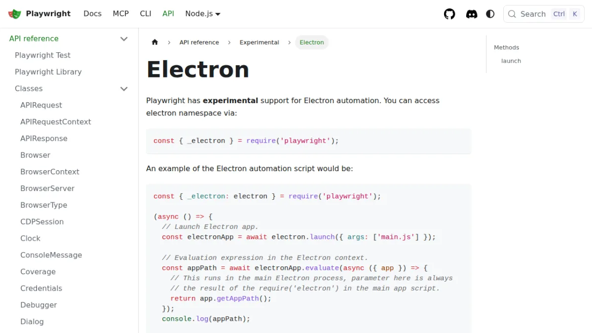 Electron | Playwright