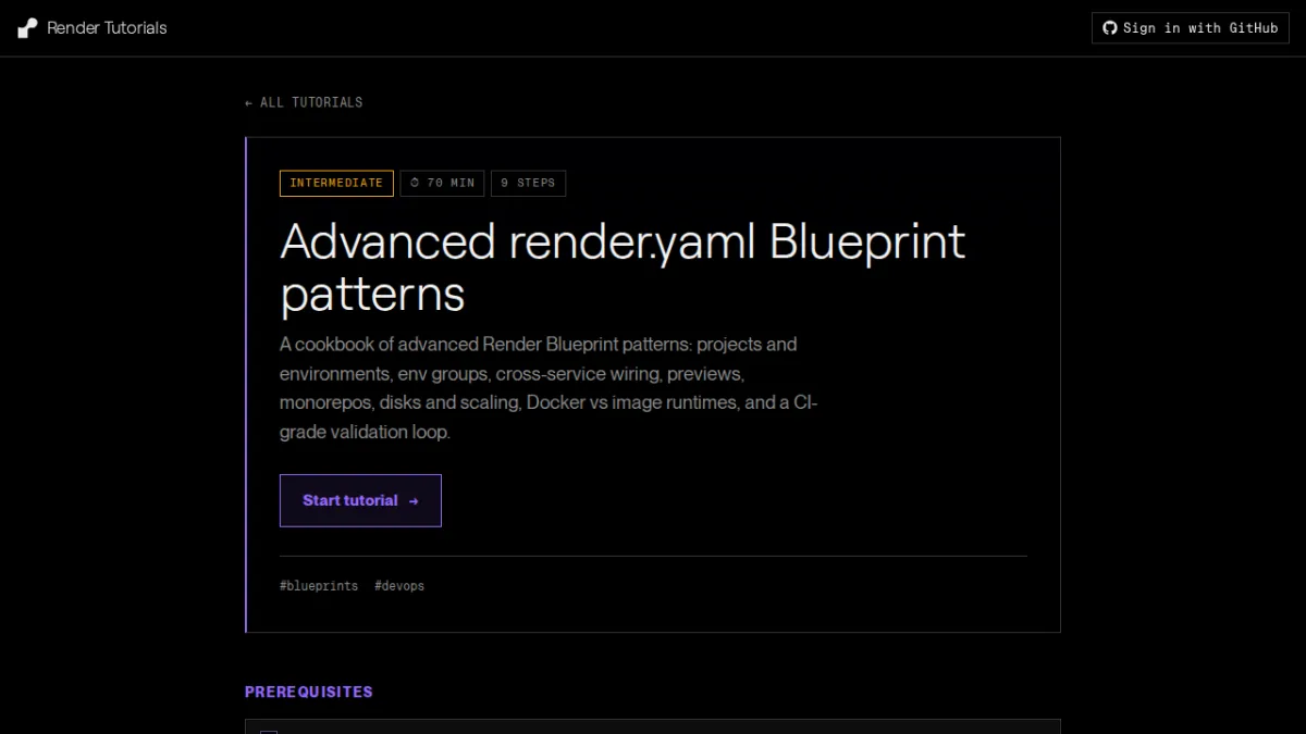 Advanced render.yaml Blueprint patterns