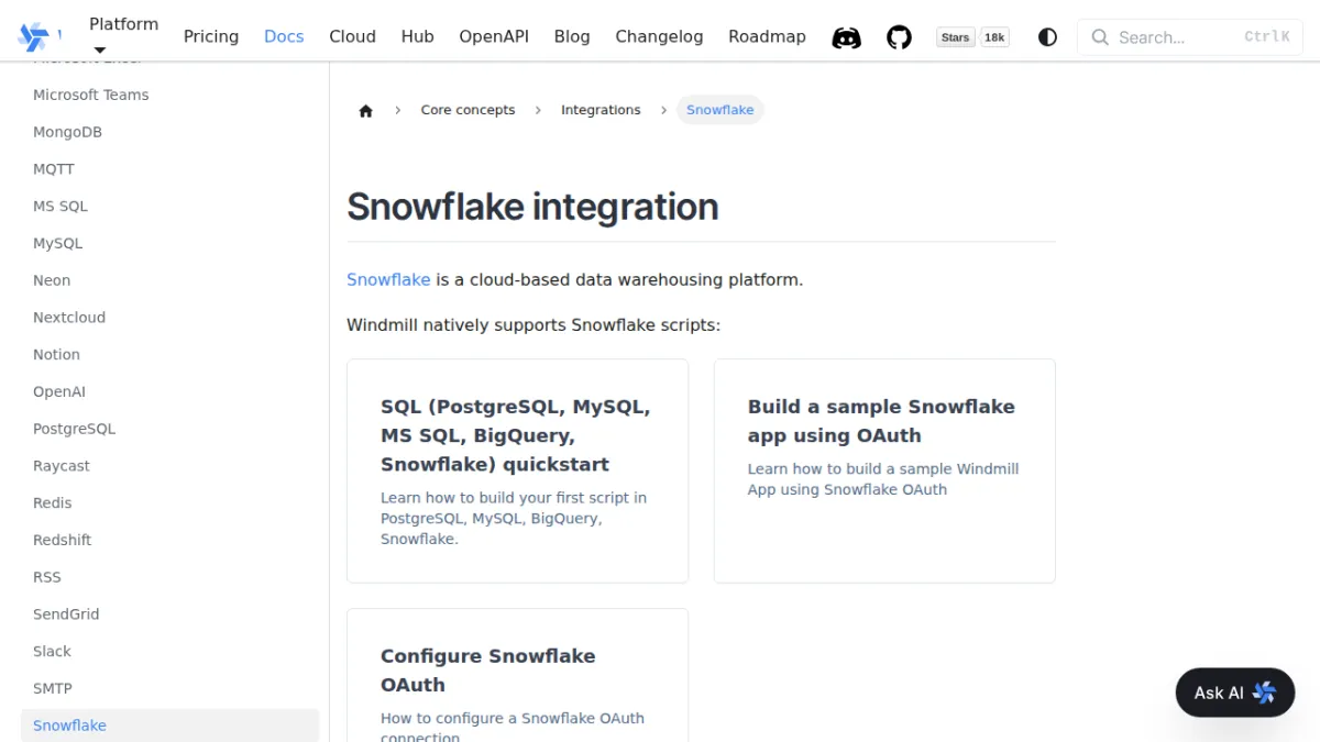 Snowflake integration