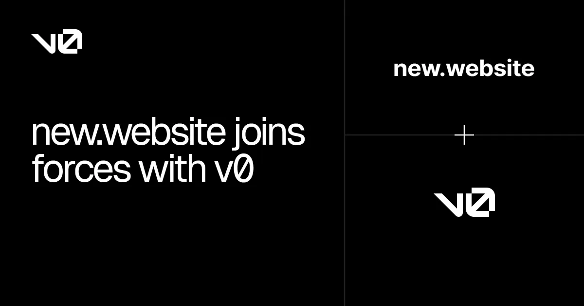 new.website joins forces with v0