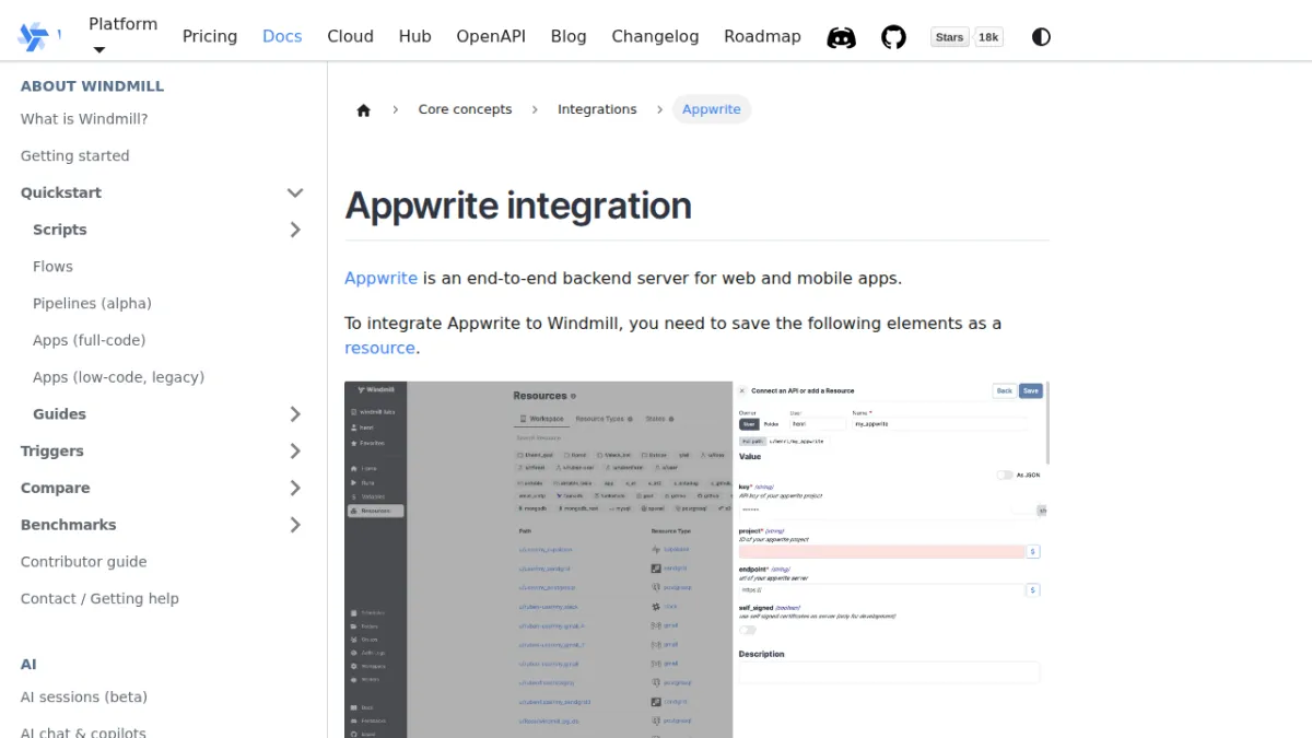 Appwrite integration