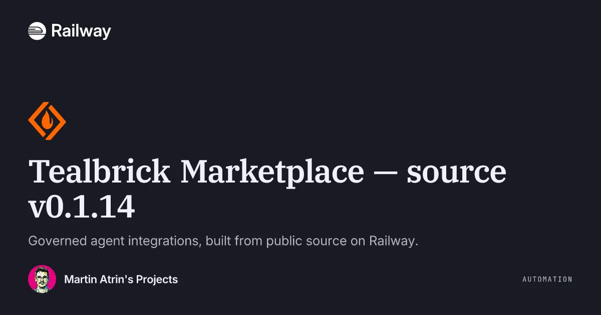 Deploy & Host Tealbrick Marketplace