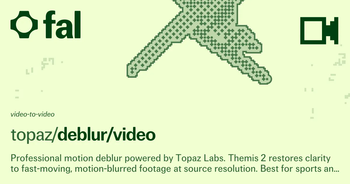 Topaz Deblur Video (Video to Video) API on fal