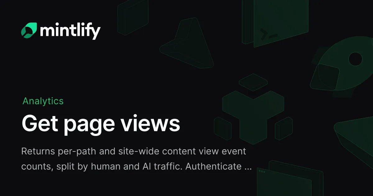 Get page views - Mintlify