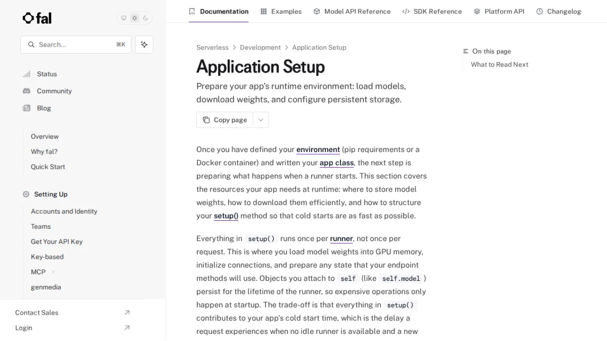 Application Setup - fal