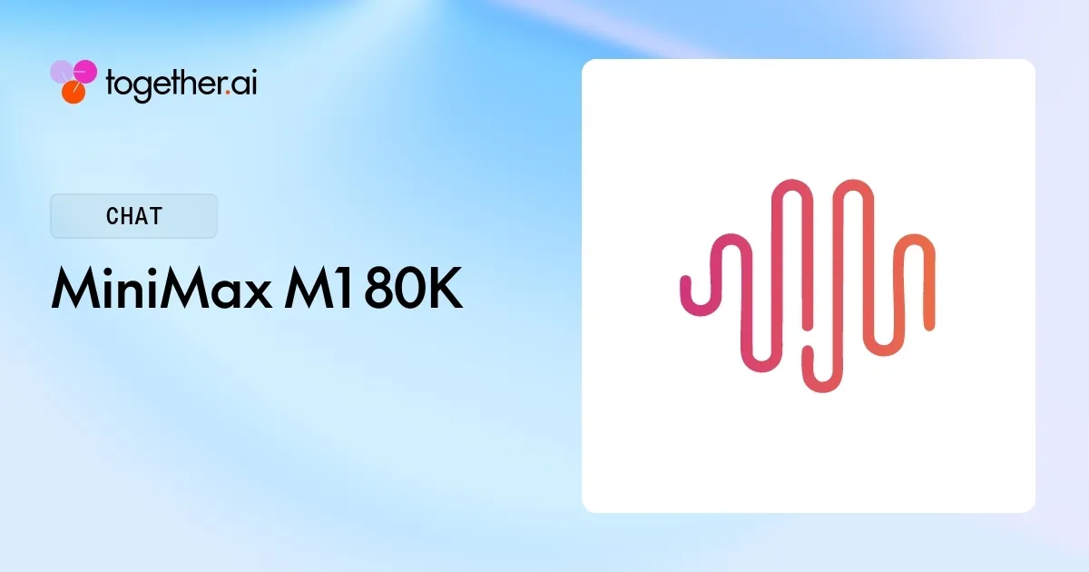 MiniMax M1 80K: Pricing, Benchmarks & Docs Pricing