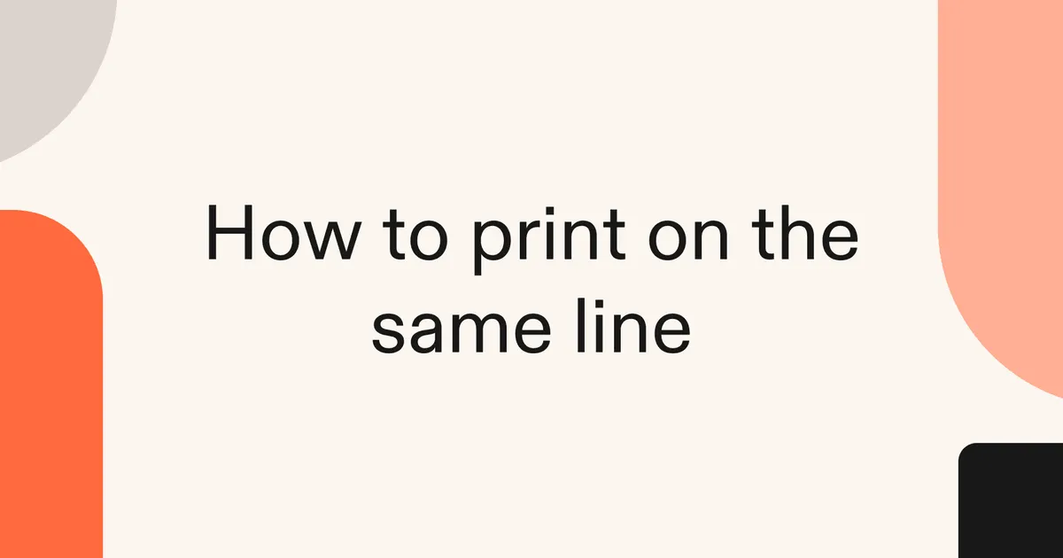 How to print on the same line in Python