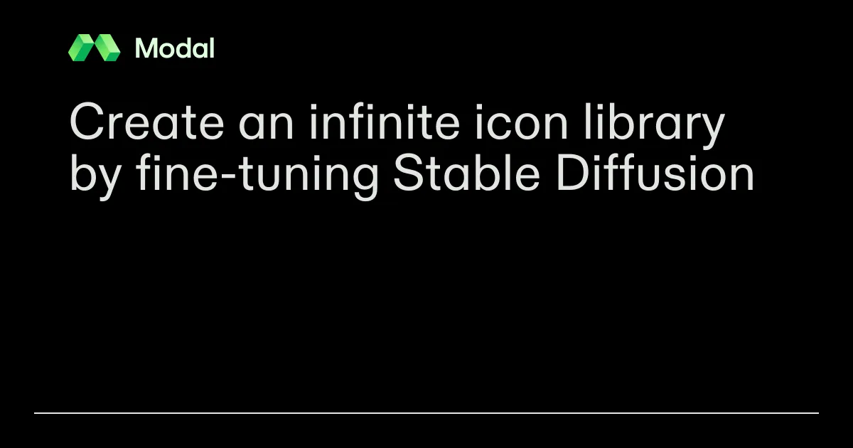 Create an infinite icon library by fine-tuning Stable Diffusion