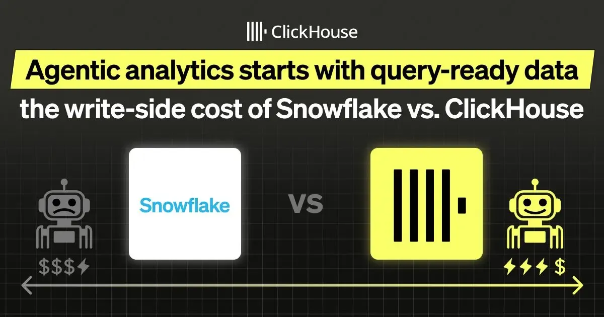 Agentic analytics starts with query-ready data: the write-side cost of Snowflake vs. ClickHouse