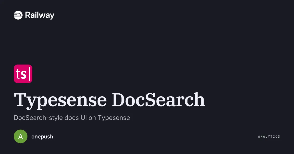 Deploy & Host Typesense DocSearch