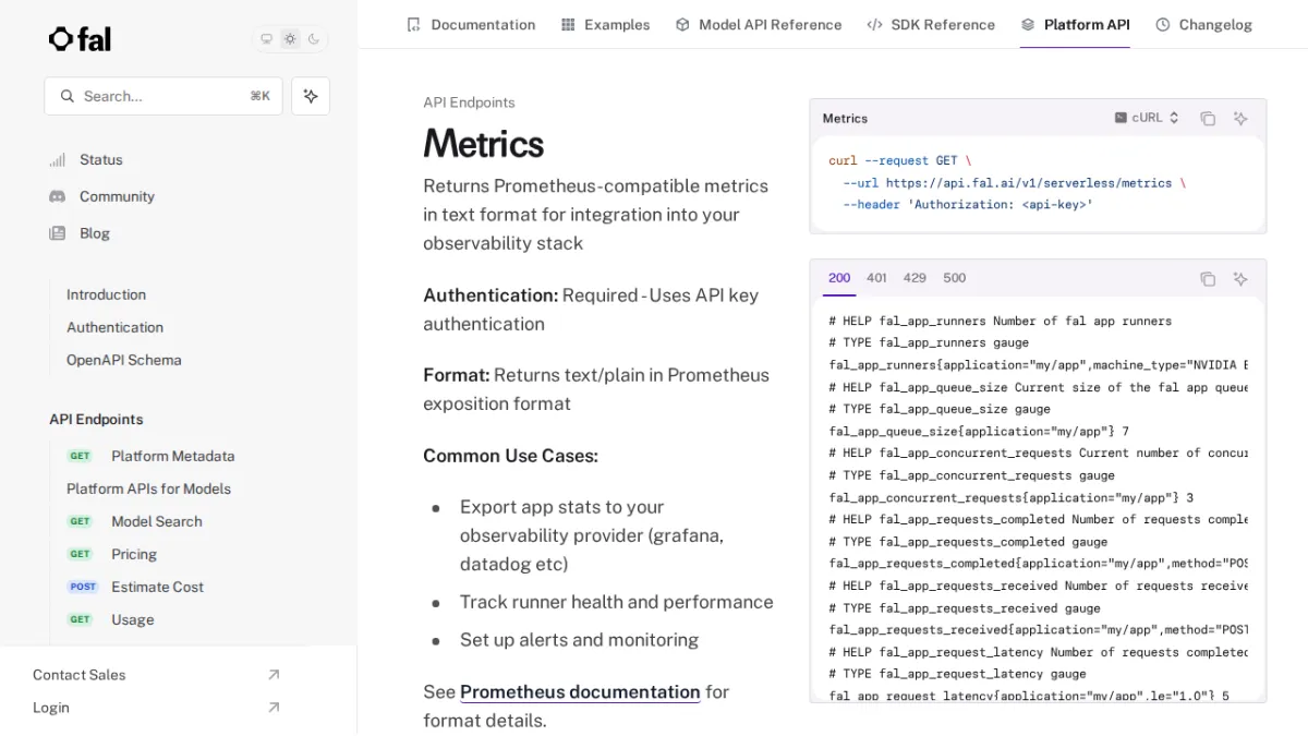 Metrics - fal