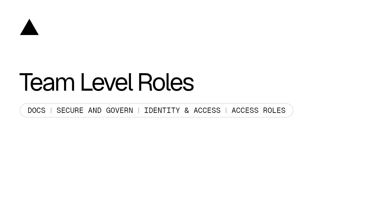 Team Level Roles