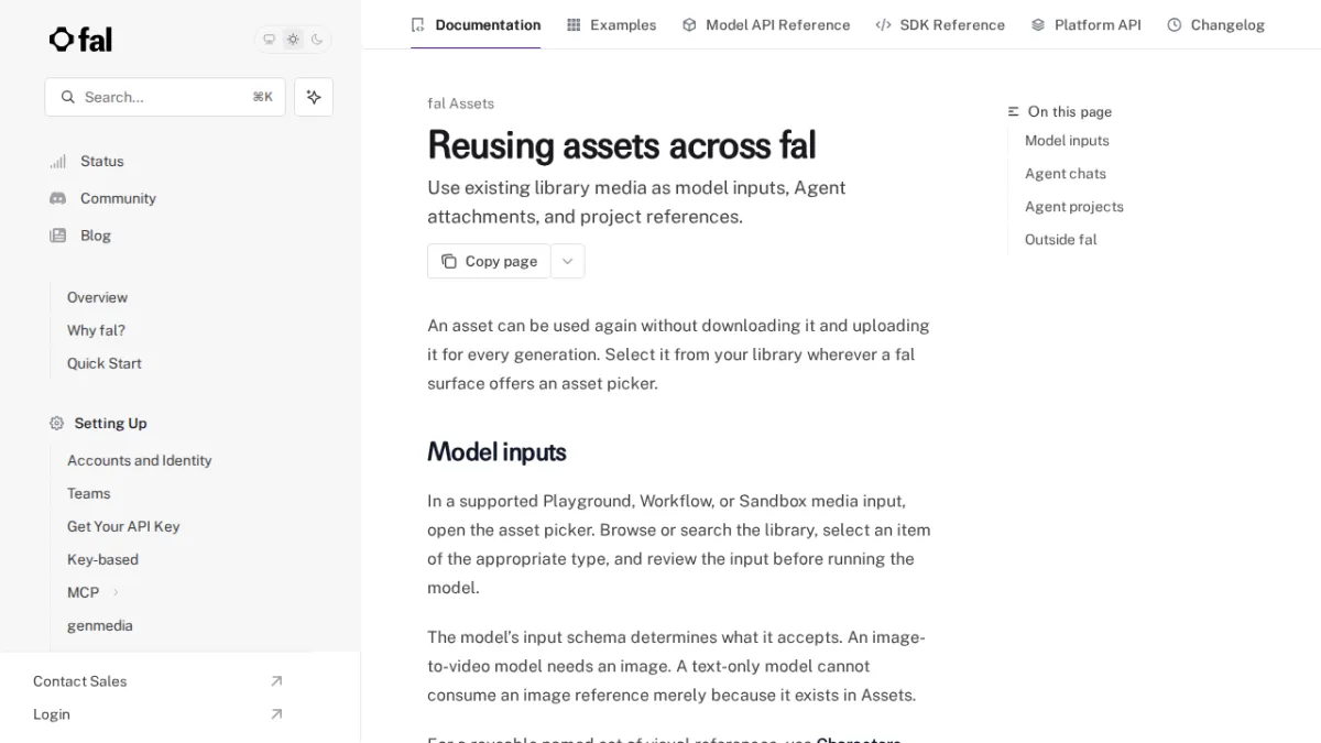 Reusing assets across fal - fal