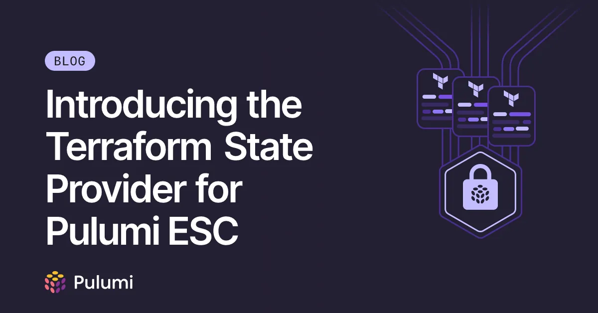 Introducing the Terraform State Provider for Pulumi ESC
