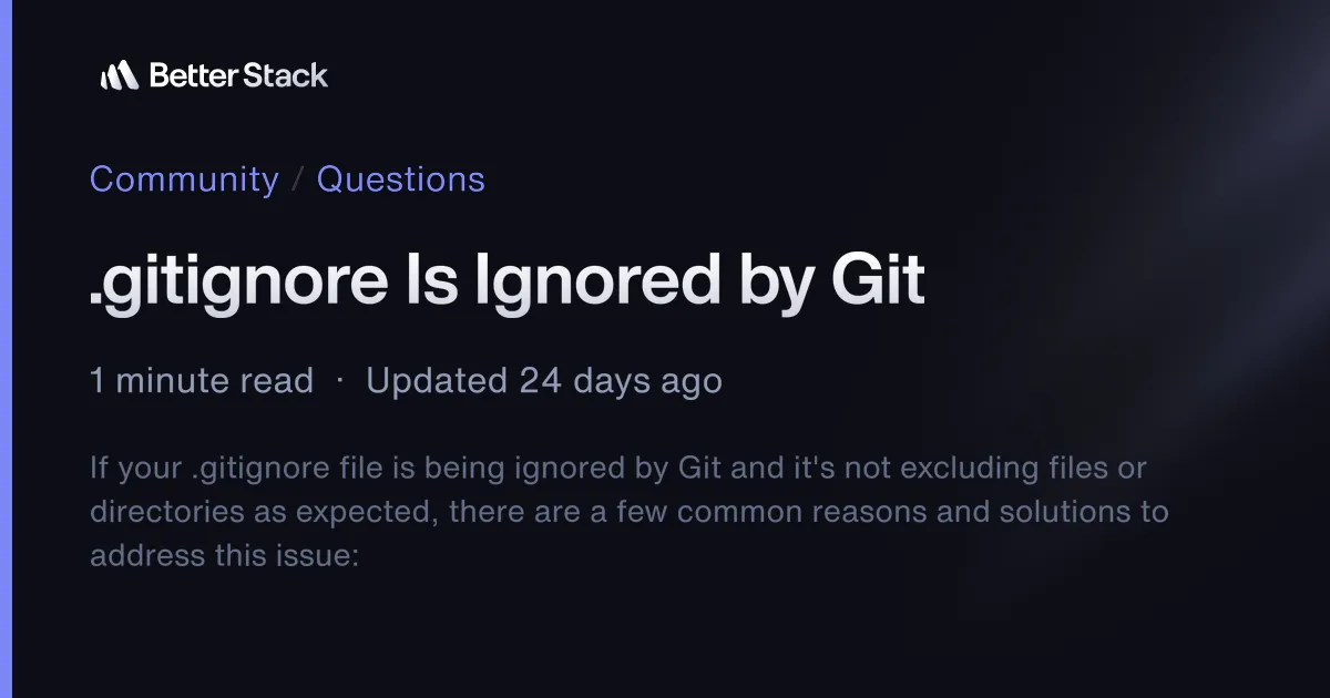 .gitignore Is Ignored by Git