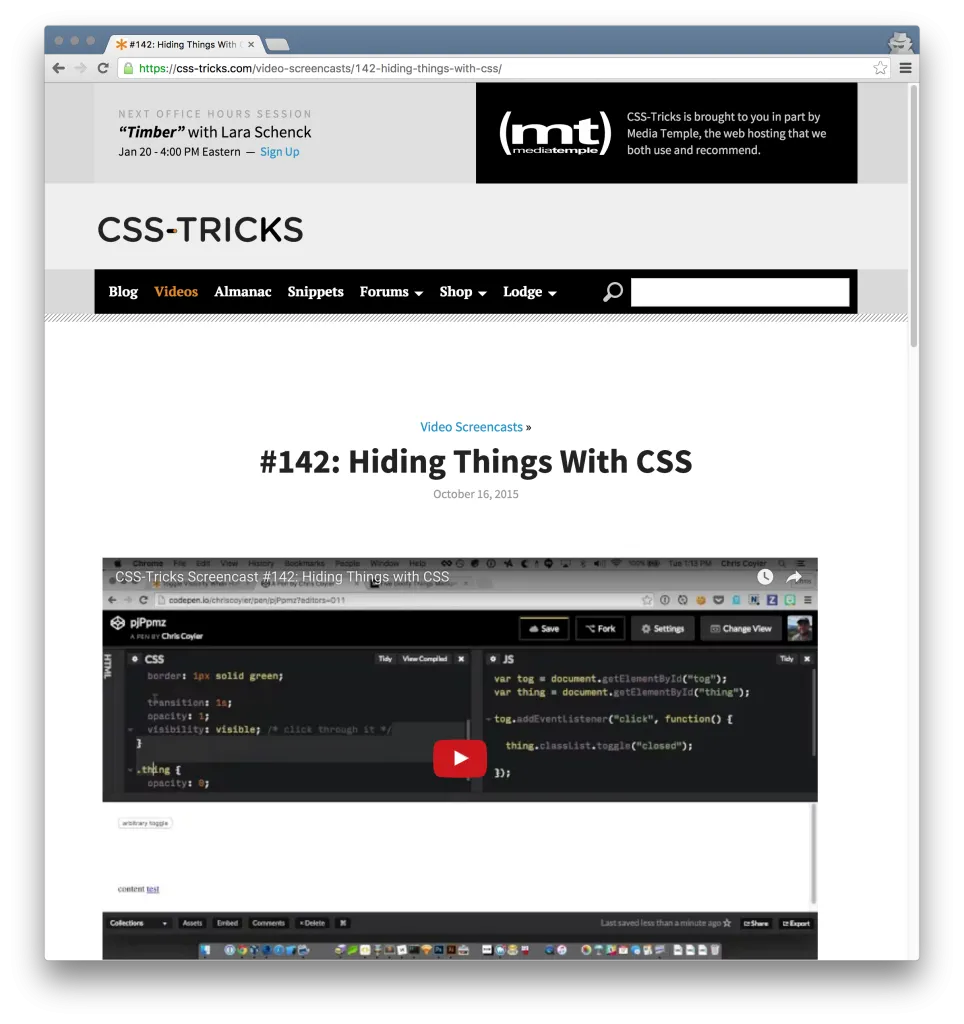 CSS-Tricks is a Poster Child WordPress Site
