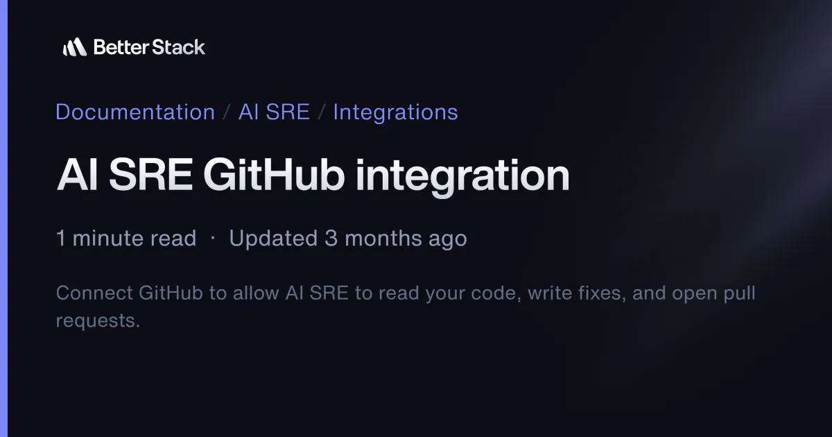 AI SRE GitHub integration