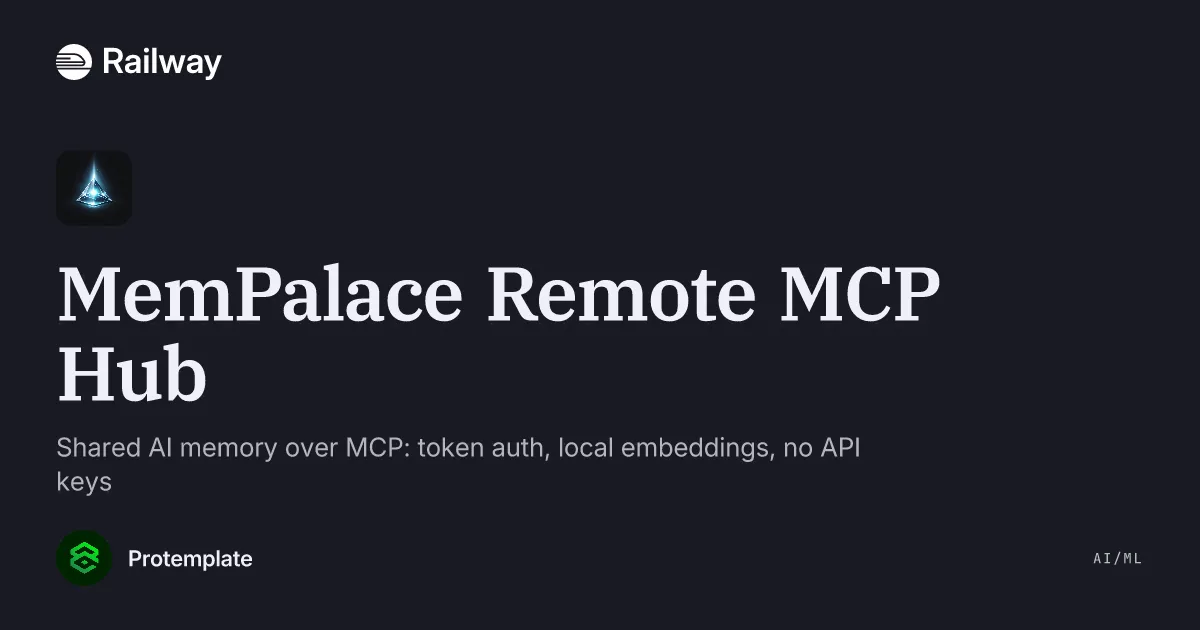 Deploy & Host MemPalace Remote MCP Hub