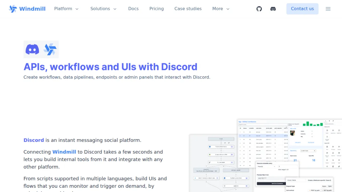 APIs, workflows and UIs with Discord | Windmill