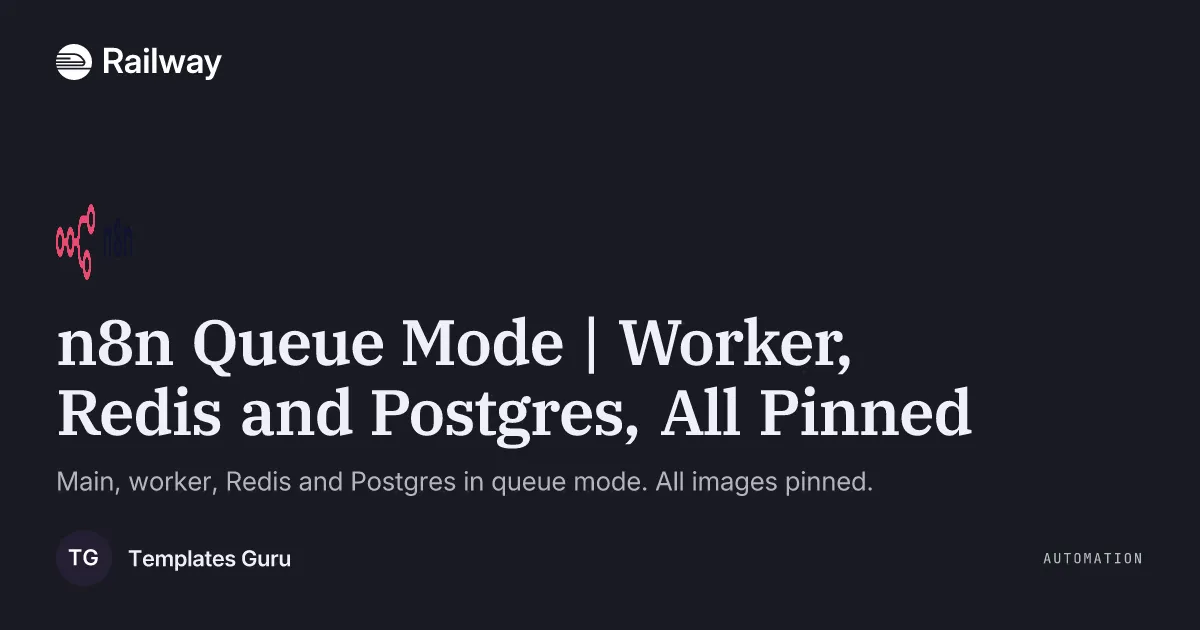 Deploy & Host n8n Queue Mode