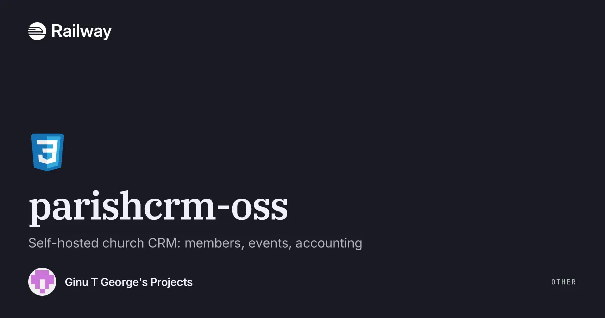Deploy & Host parishcrm-oss